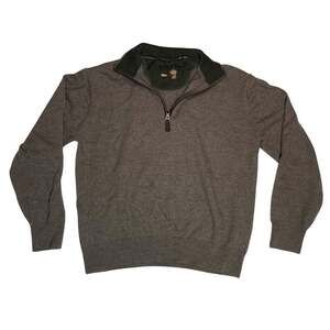 Orvis Quarter Zip Sweater XL Brown Pullover Mock Neck Casual Knit